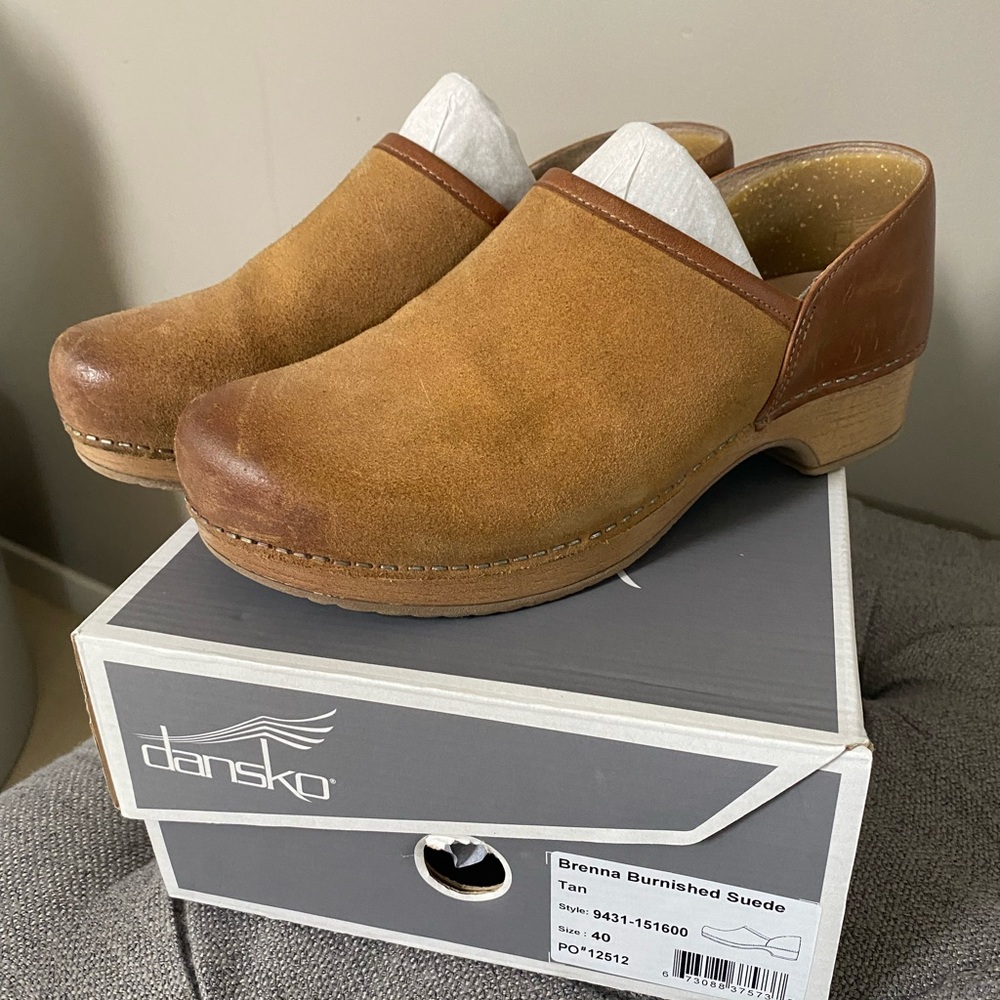 Dansko Brenna Burnished Suede Clogs